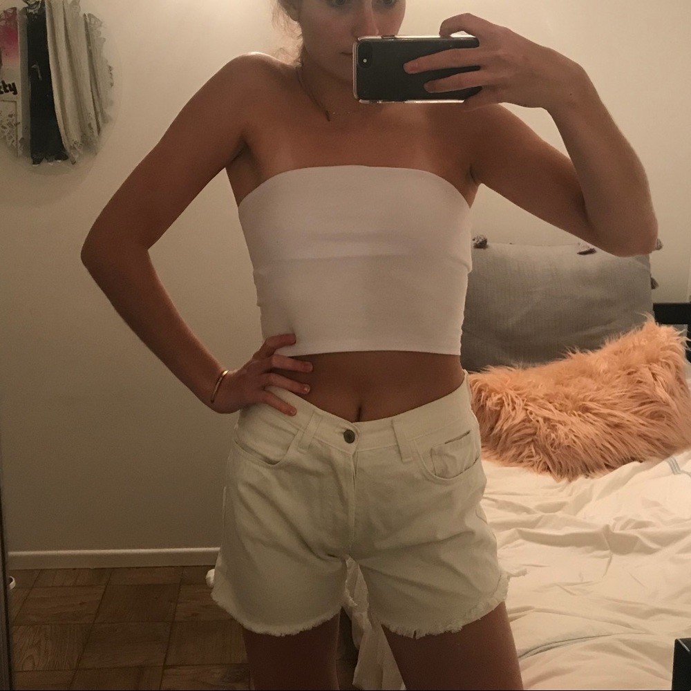 Brandy Melville White Denim Shorts